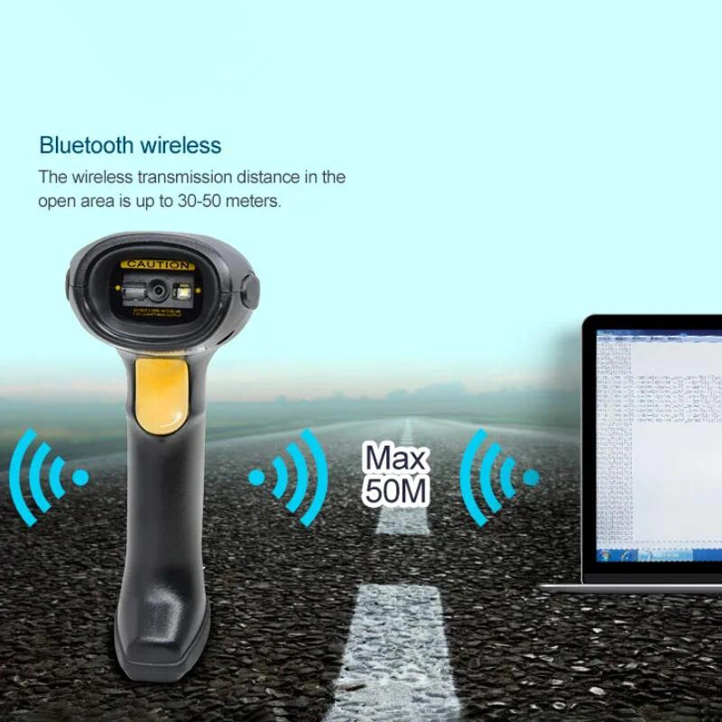 China Supplier Wholesale Handheld 2D Bluetooth Wireless Portable Barcode Scanner