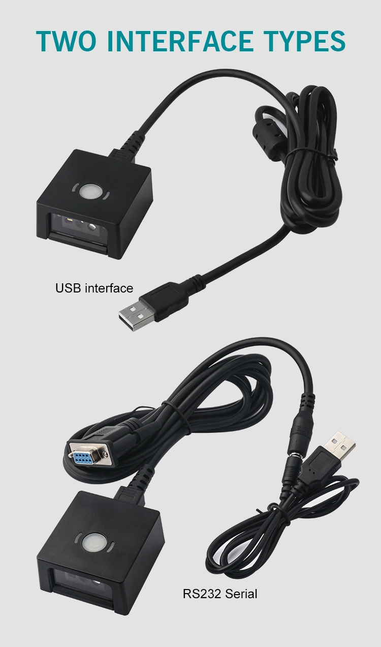 USB RS232 Interface 2D Fixed Mounting Scanner Embedded Barcode Scanner